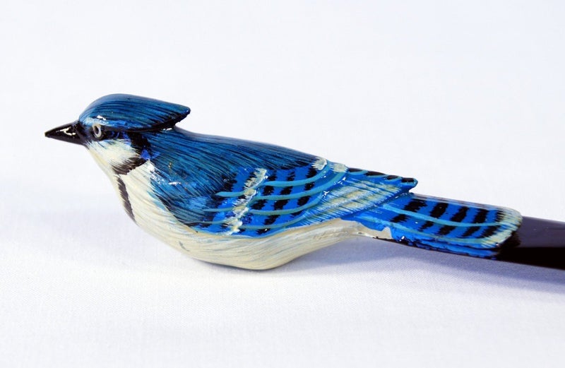 LX Hand Painted Blue Jay Bird Letter Opener - Image 2
